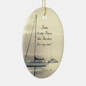 ヘブリューズ6:19イエス・いかり、私の魂、帆船 セラミックオーナメント (右)
