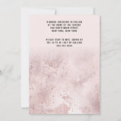 ヘブリュー・ローズゴールド・ピンク・グリッター・スター・バット・ミッツヴァ 招待状 (裏面)