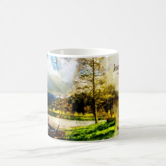 ヘブリーズ13時5分、決してあなたを見捨離れてたりはしません コーヒーマグカップ (中央)