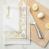 ヘブルエレガント・ネチラト・ヤダイムシャブバット キッチンタオル (四つ折り)