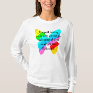 ヘブルカラフルス11:1蝶デザイン Tシャツ