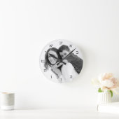 ヘブルパーソナライズされた数字の写真 ラウンド壁時計 (ホーム)