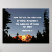 ヘブル人11:1今や信仰は物の実体である ポスター (正面)