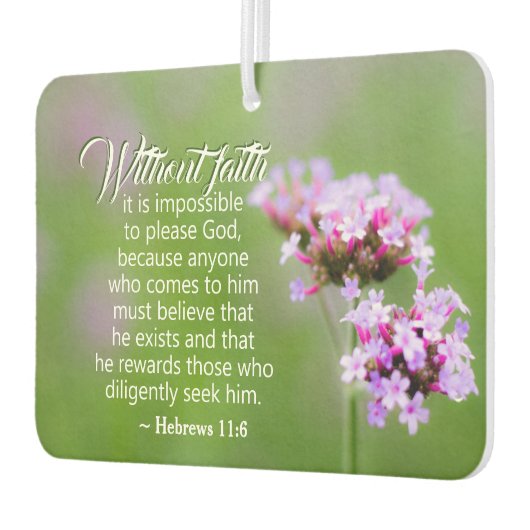ヘブル人11:6彼は彼を求める者たちに報いる カーエアーフレッシュナー (左)