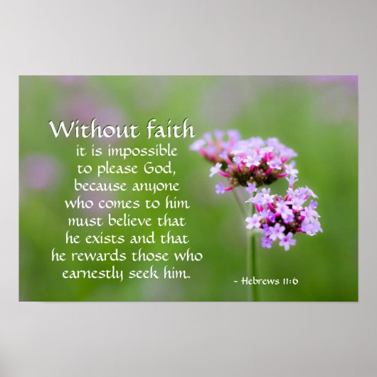 ヘブル人11:6彼は彼を求める者たちに報いる ポスター (正面)