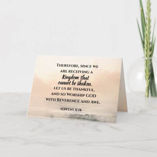 ヘブル人12:28振り回すことのできない王国 カード (正面)