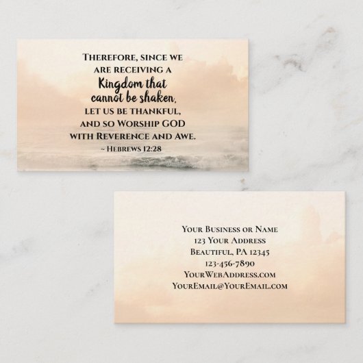 ヘブル人12:28振り回すことのできない王国 名刺 (正面/裏面)