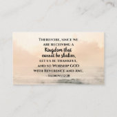 ヘブル人12:28振り回すことのできない王国 名刺 (正面)