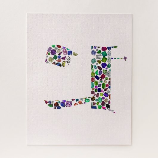 ヘブル文字ヘイ宝石で作られたHEY ジグソーパズル (縦)