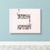 ヘブル文字BET （宝石で作成） キャンバスプリント (インサイチュ (ウッドフロア))