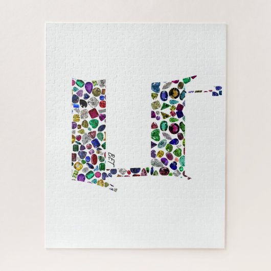 ヘブル文字BET （宝石で作成） ジグソーパズル (縦)