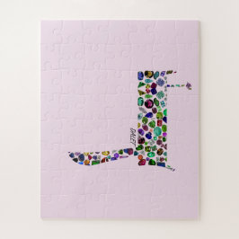 ヘブル文字DALET宝石で作られた ジグソーパズル