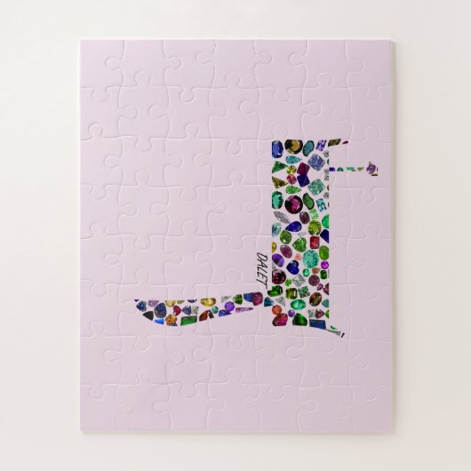 ヘブル文字DALET宝石で作られた ジグソーパズル (縦)