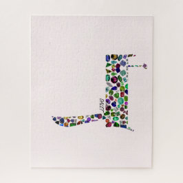 ヘブル文字DALET宝石で作られた ジグソーパズル