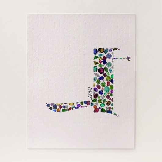 ヘブル文字DALET宝石で作られた ジグソーパズル (縦)