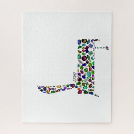 ヘブル文字DALET宝石で作られた ジグソーパズル