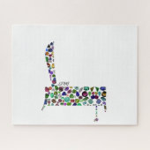 ヘブル文字DALET宝石で作られた ジグソーパズル (横)