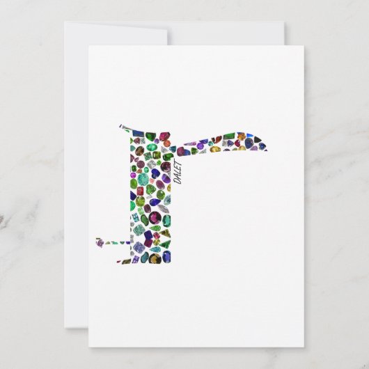 ヘブル文字DALET宝石で作られた 招待状 (裏面)