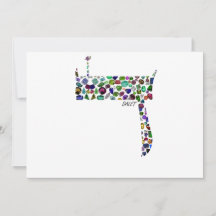 ヘブル文字DALET宝石で作られた