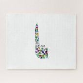 ヘブル文字VAV宝石で作られた ジグソーパズル (横)