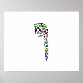 ヘブル文字VAV宝石で作られた ポスター