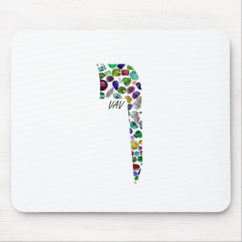 ヘブル文字VAV宝石で作られた マウスパッド