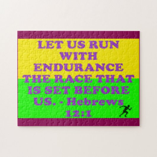 ヘブル書12:1の聖書の聖句。 ジグソーパズル (横)