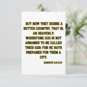 ヘブル11:16 KJV聖書聖なる書物、 経典挨拶 カード (スタンド正面)