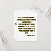 ヘブル11:16 KJV聖書聖なる書物、 経典挨拶 カード (正面/裏面インサイチュ)