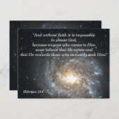 ヘブル11:6キリスト教の聖書の聖句メモリーカード ポストカード (正面/裏面)