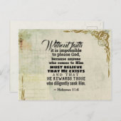 ヘブル11:6信仰がなければ不可能だ ポストカード (正面/裏面)