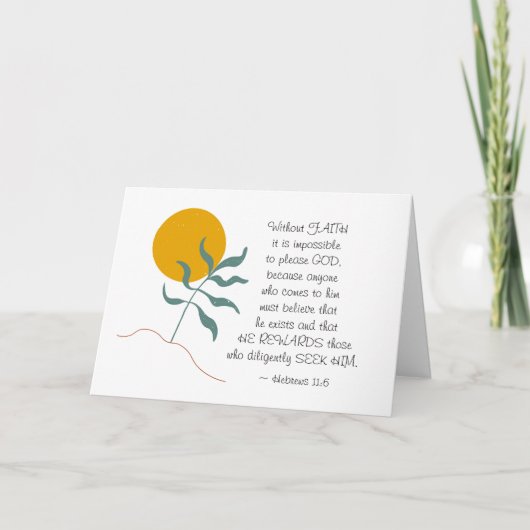 ヘブル11:6信仰のない者は神を願う カード (正面)