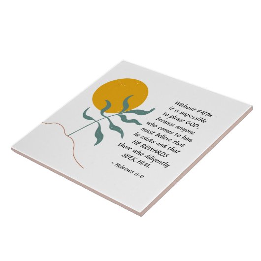 ヘブル11:6信仰のない者は神を願う タイル (側面)