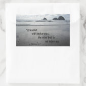 ヘブル12:1我々は耐走久力をもって… 長方形シール (バッグ)