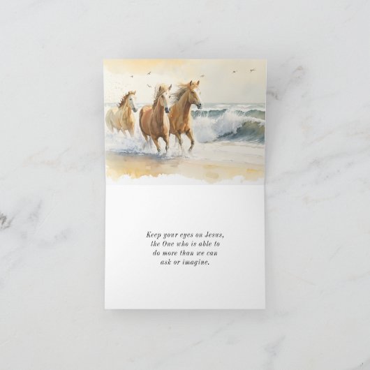 ヘブル12:1耐久バイブル走ホースで私たちを行こう カード (内部)