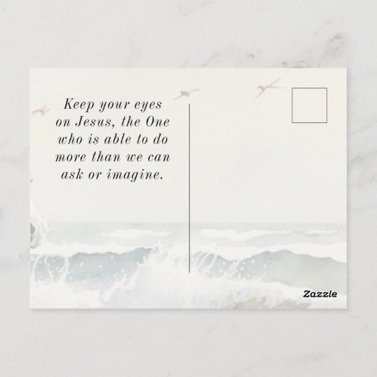 ヘブル12:1耐久バイブル走ホースで私たちを行こう ポストカード (裏面)