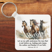 ヘブル12:1走 Endurance Horse Bible Verse キーホルダー (正面)