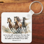 ヘブル12:1走 Endurance Horse Bible Verse キーホルダー (裏面)