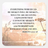 ヘブル12:27-28動揺することができるすべてのもの スクエアシール (正面)