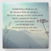 ヘブル12:27-28動揺することができるすべてのもの ストーンコースター (正面)