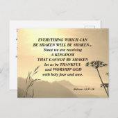 ヘブル12:27-28動揺することができるすべてのもの ポストカード (正面/裏面)