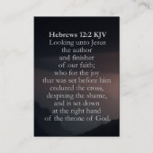 ヘブル12:2 KJVカード – ダークシャームフルクロス 名刺 (正面)