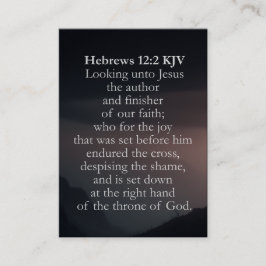 ヘブル12:2 KJVカード – ダークシャームフルクロス 名刺