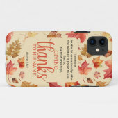 ヘブル13:15 Thanksgiving Bible Verse Autumn秋 Case-Mate iPhoneケース (裏面(横))