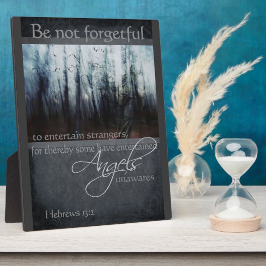 ヘブル13:2エンジェル引用文 フォトプラーク (側面)