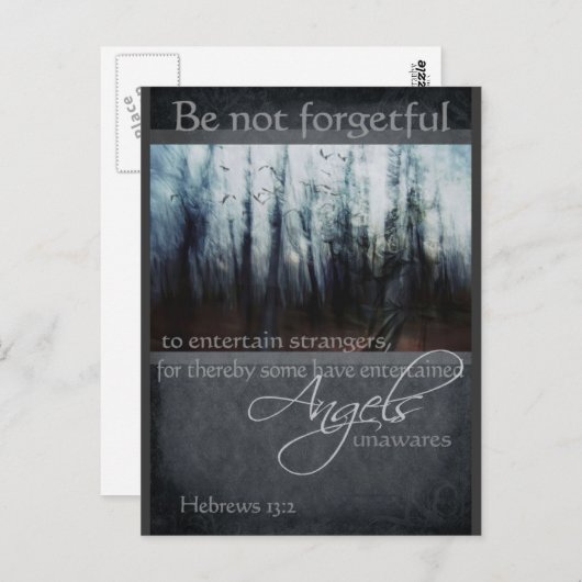 ヘブル13:2エンジェル引用文 ポストカード (正面/裏面)