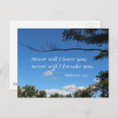 ヘブル13:5わたしは決してあなた離れを思わない ポストカード (正面/裏面)