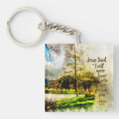 ヘブル13:5わたしは決してあなた離れを見捨てず、あなたを見捨てない キーホルダー (正面)