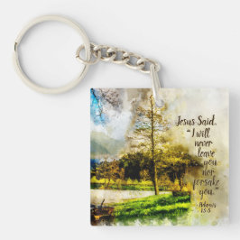 ヘブル13:5わたしは決してあなた離れを見捨てず、あなたを見捨てない キーホルダー