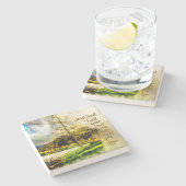 ヘブル13:5わたしは決してあなた離れを見捨てず、あなたを見捨てない ストーンコースター (横)